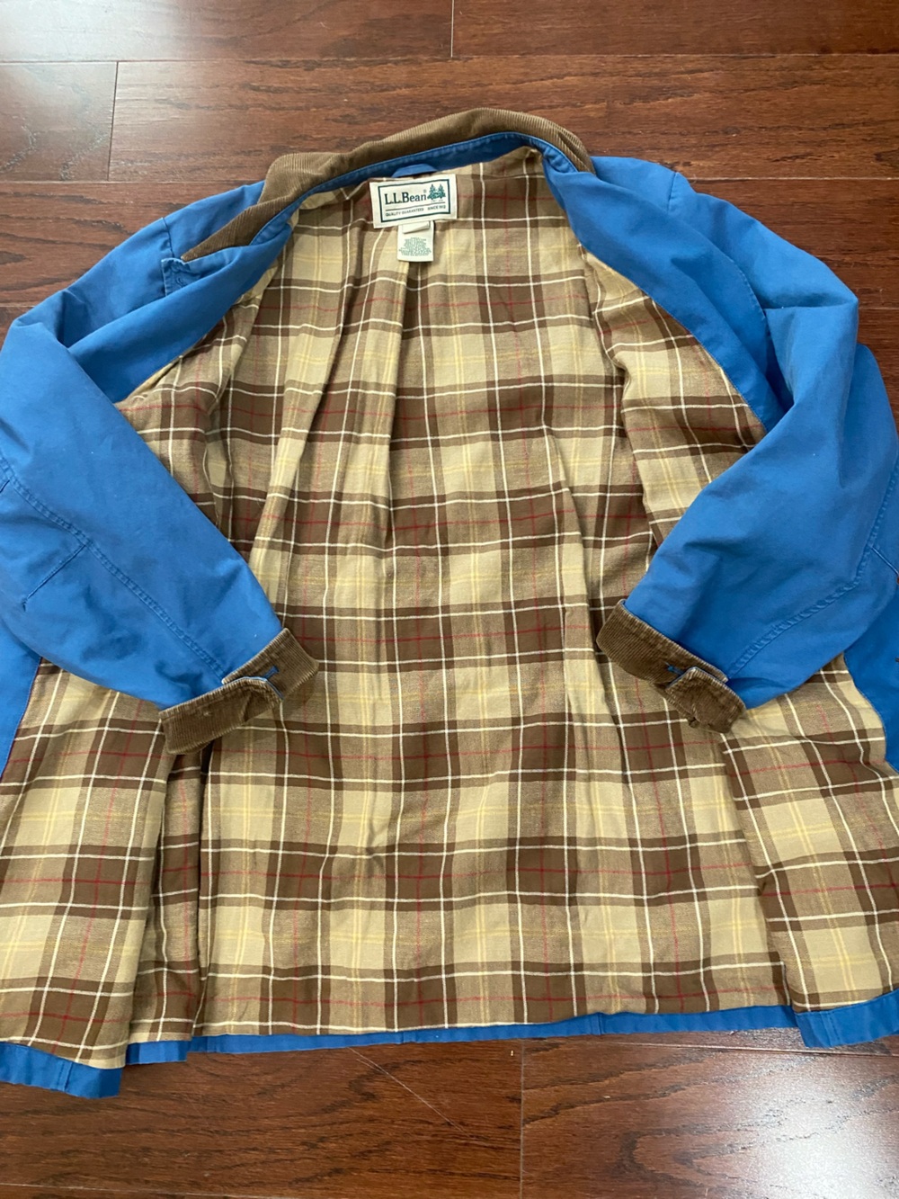 LL Bean Chore Barn Coat Jacket Womens Plus 2X Baby Blue Corduroy Trim VTG - Picture 6 of 8